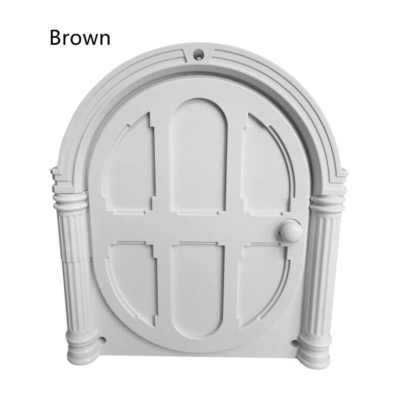 Home simple can control directional entry exit cat dog door in white black and brown plastic