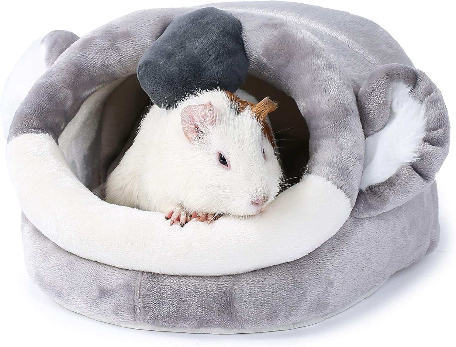 Soft small animal house cage bed with cozy hideout for guinea pigs and similar pets
