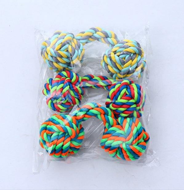 Colorful cotton rope dog toy for pet supplies