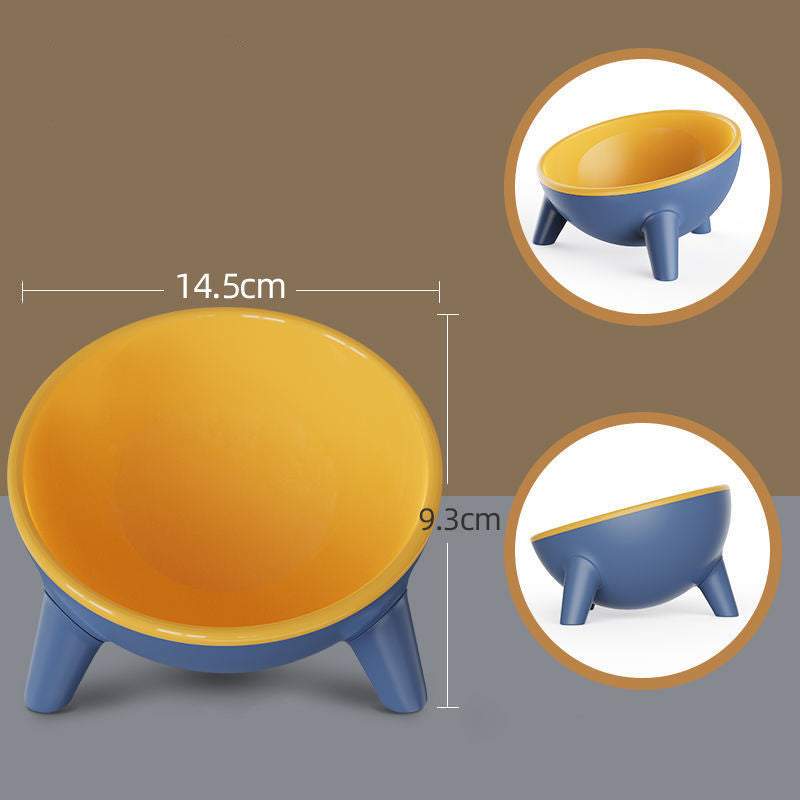 Pet feeding food bowls with tilt design and triangular base for cats and dogs