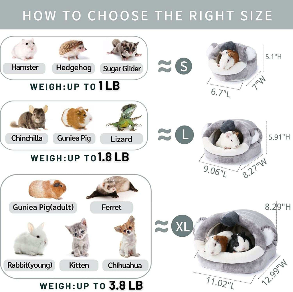 Soft small animal house cage bed with removable cushion and hideout design