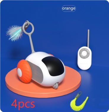 Remote control electric cat toy blue sports car with USB charging and interactive features