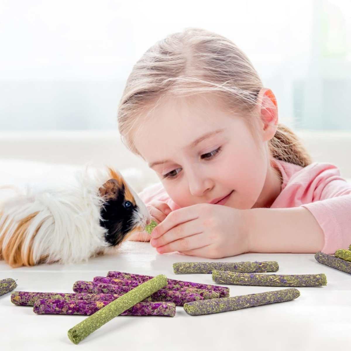32pcs natural timothy hay sticks rabbit and guinea pig chew toys for small animals teeth health