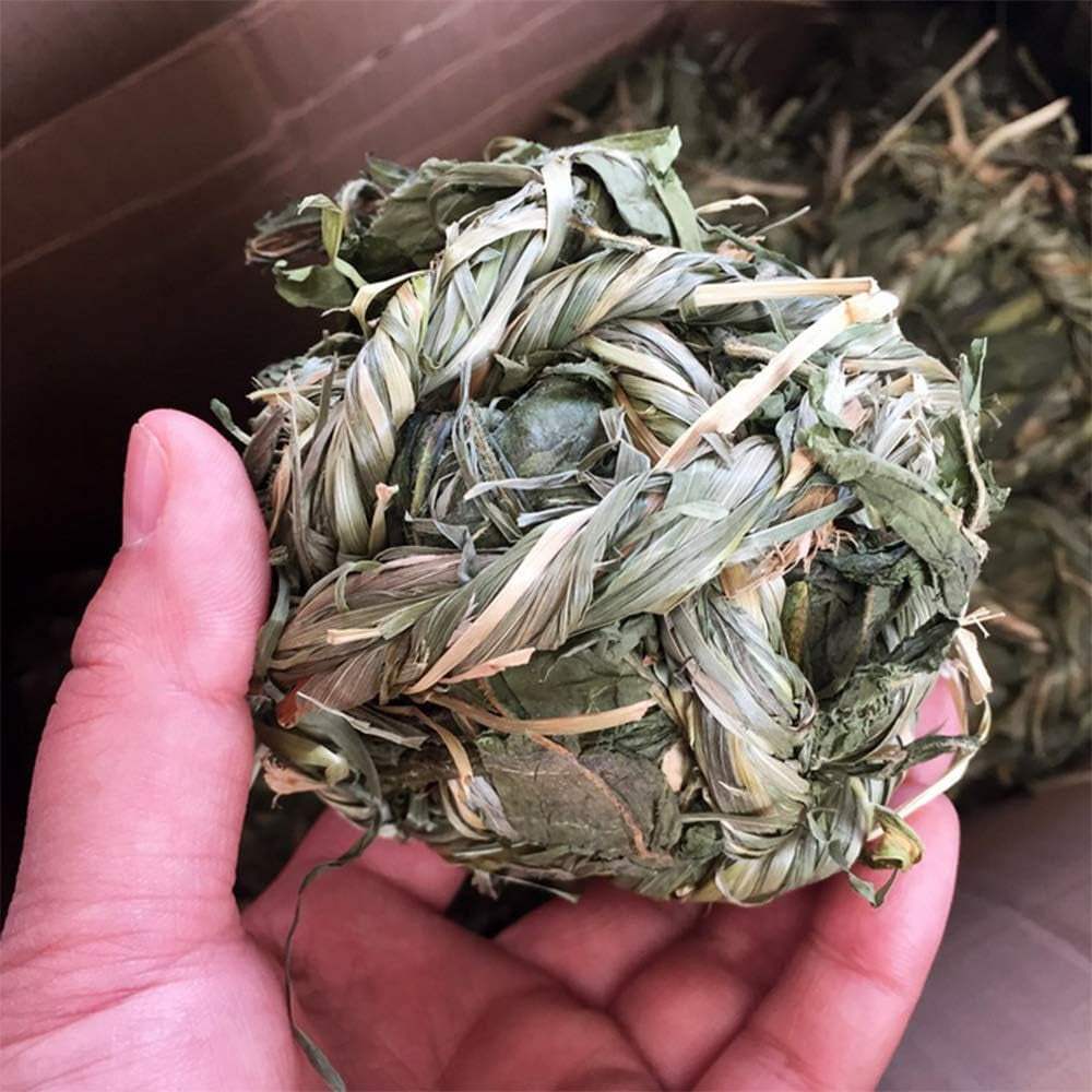 Timothy Grass Chew Ball natural pet toy for rabbits, guinea pigs, and hamsters