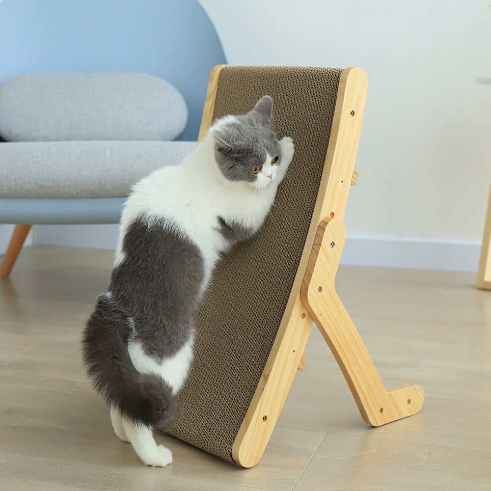 Deformation cat bed with vertical corrugated paper and replaceable core for scratching and resting