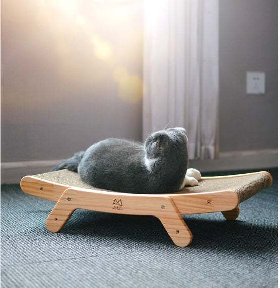Deformation Cat Bed with vertical corrugated paper scratcher and replaceable core for cats