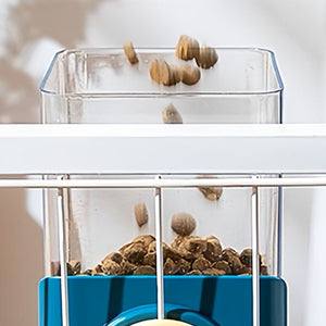 Hanging automatic food water dispenser for small pet cages with transparent PET material and easy refill design