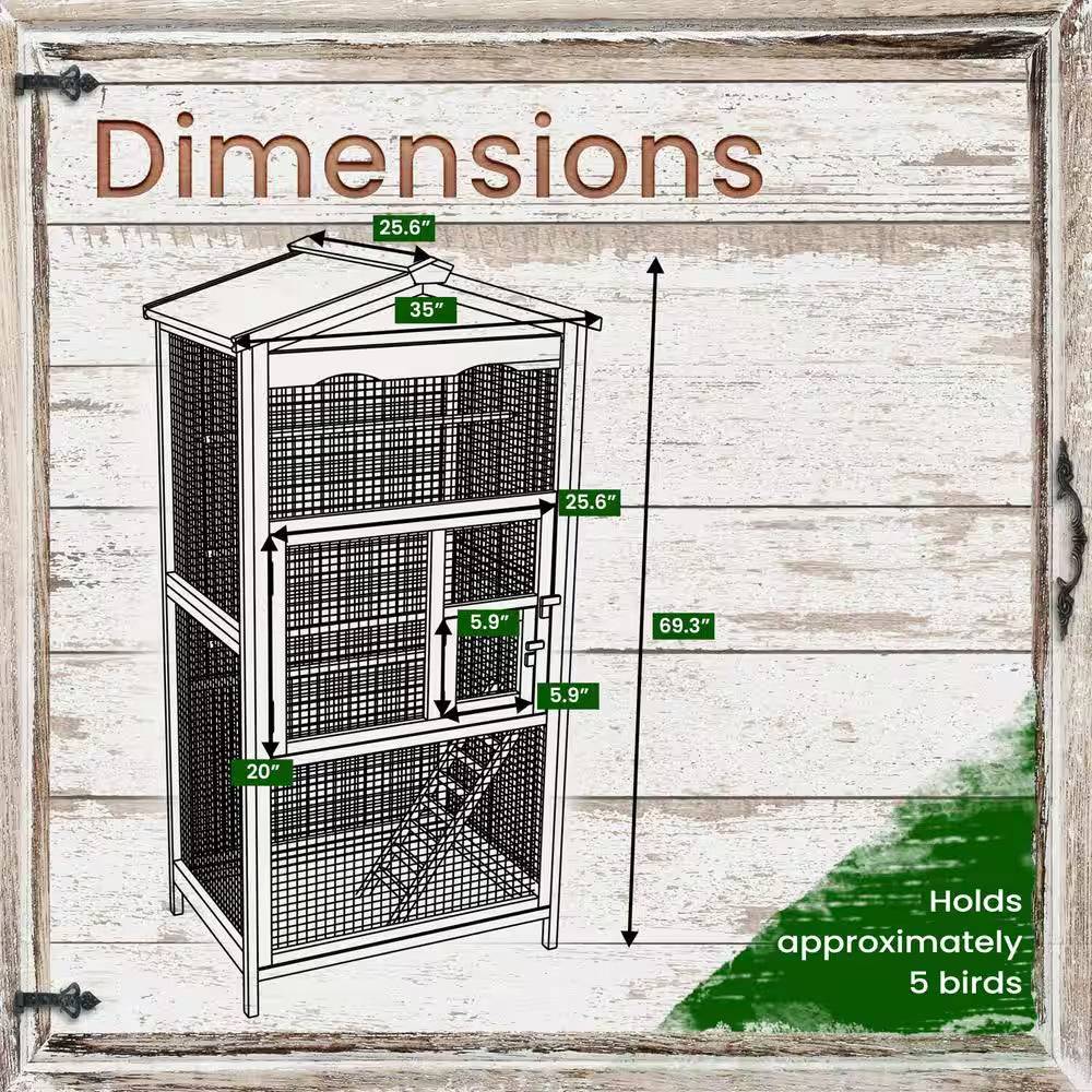 Wooden Bird Cage Outdoor for Small Birds