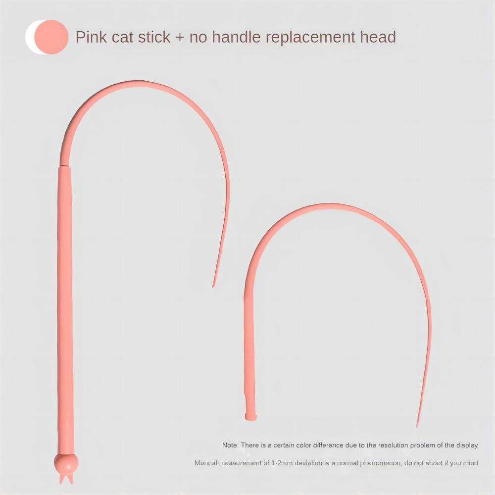 Simulated mouse tail cat toy with silicone tail and cat head design for interactive play