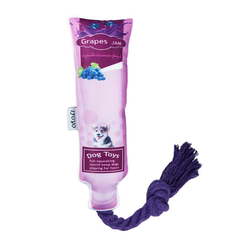 Plush dog bite toy in blueberry color for sound casting to relieve stress and grind teeth