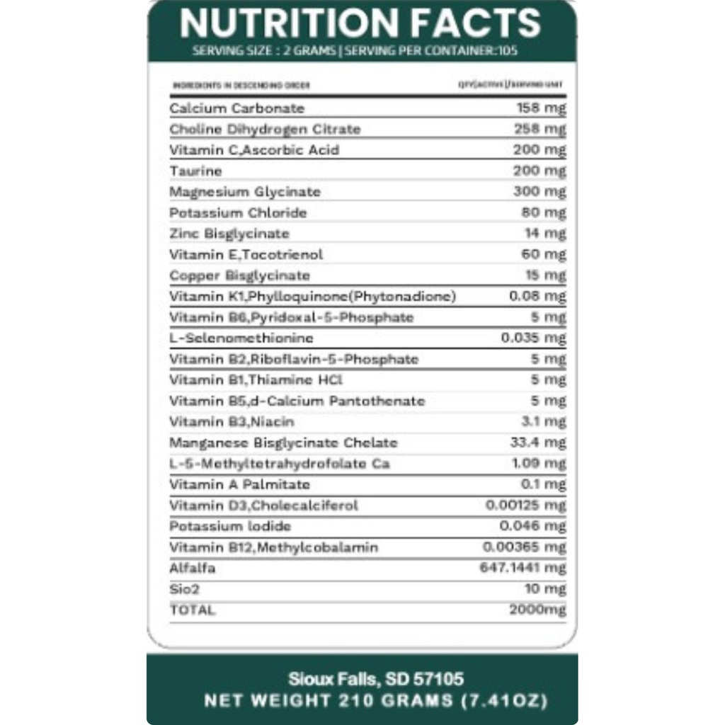 Pet's Daily Wellness Formula multivitamin powder for dogs and cats with pork and beef allergies, glandular-free supplement with calcium carbonate and essential nutrients