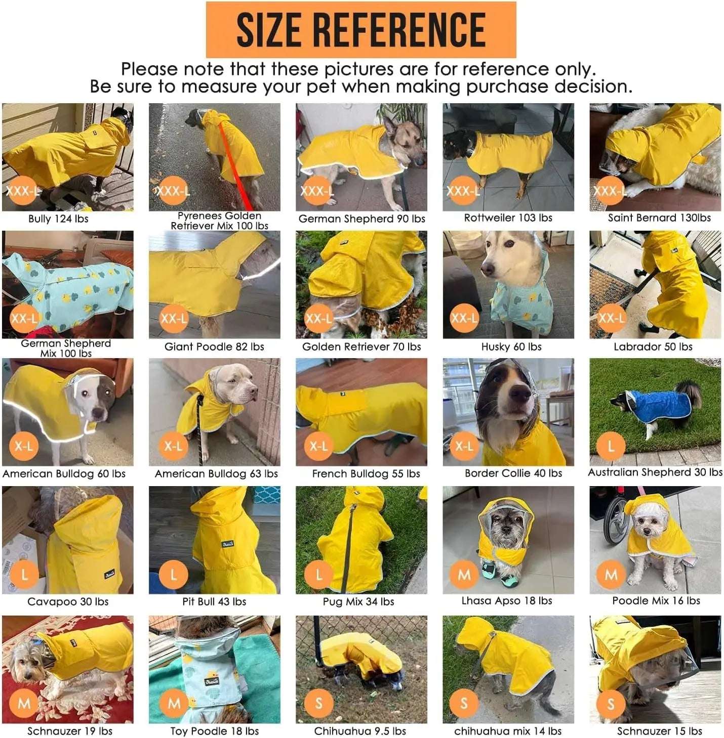 Waterproof Dog Raincoat with Clear Hood and Adjustable Fit