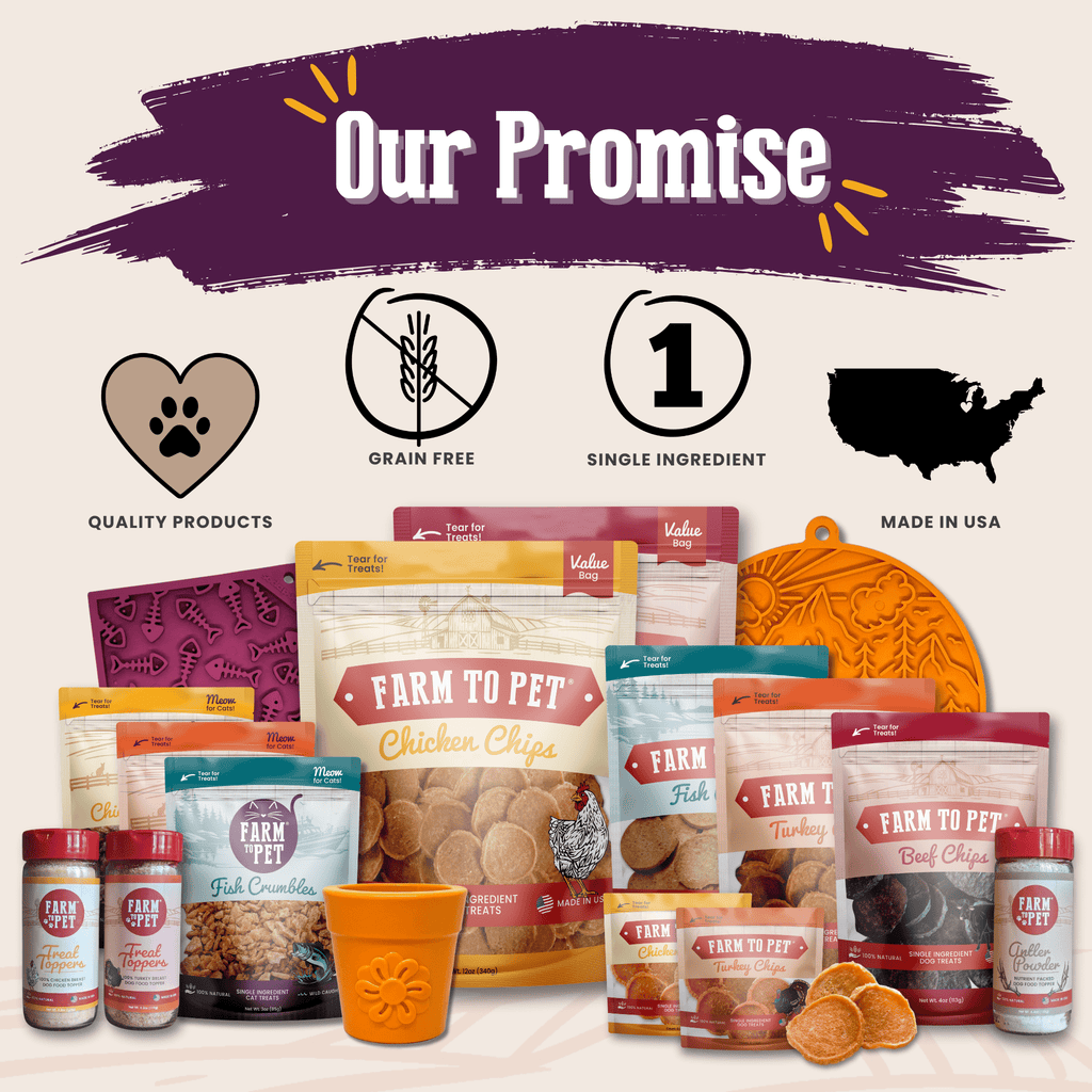 Farm to Pet Beef Crumbles cat treats made with high-protein, grain-free human-grade beef for healthy cats