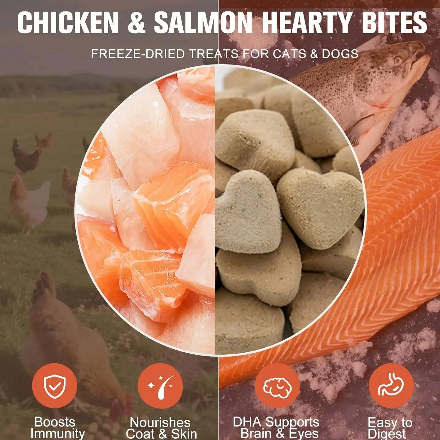 Freeze Dried Dog Cat Treats - 98% Meat & Grain Free