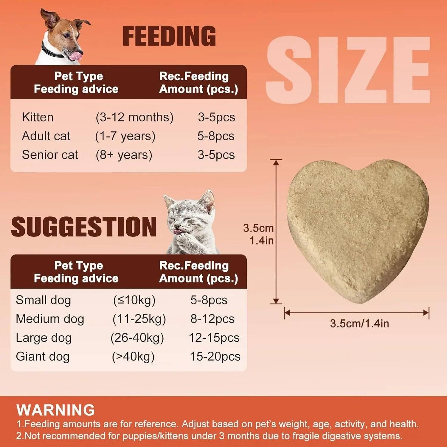 Freeze Dried Dog Cat Treats - 98% Meat & Grain Free