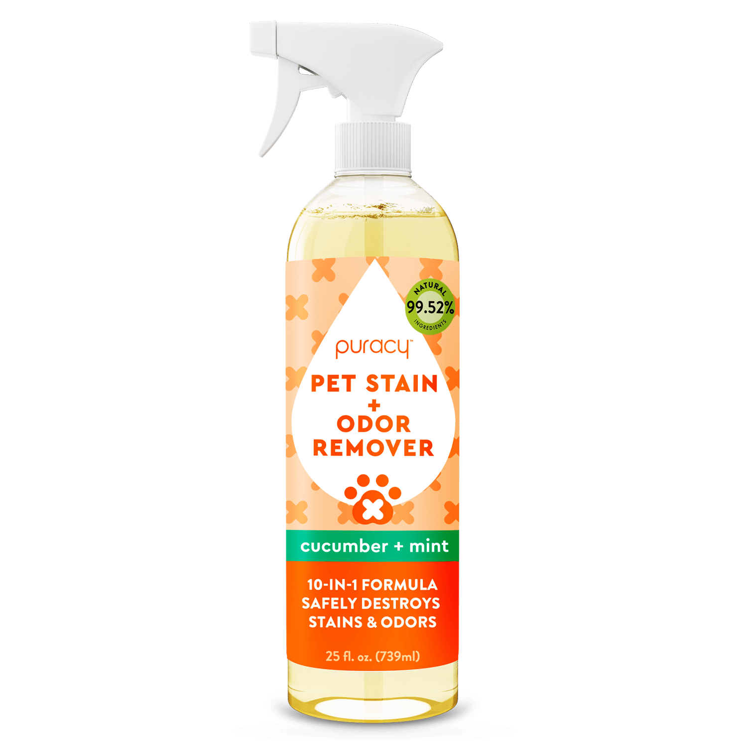 Bottle of Pet Stain & Odor Remover with plant-powered enzymes for stain and odor elimination