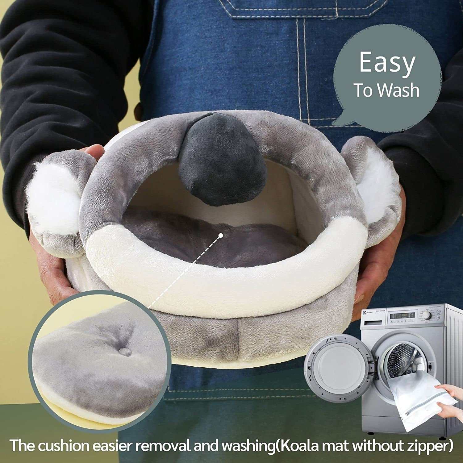 Soft small animal house cage accessories bed with removable cushion and hideout design