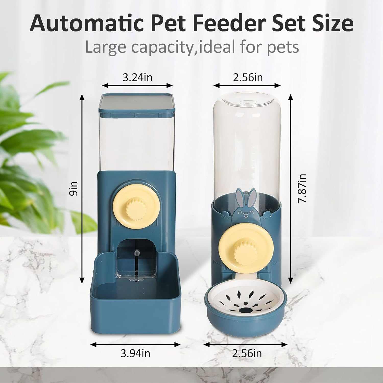 Transparent hanging automatic food water dispenser for small pets in cages