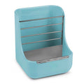 Bunny feeder for small animals with removable grass rack and food bowl, ideal for rabbits, guinea pigs, and hamsters
