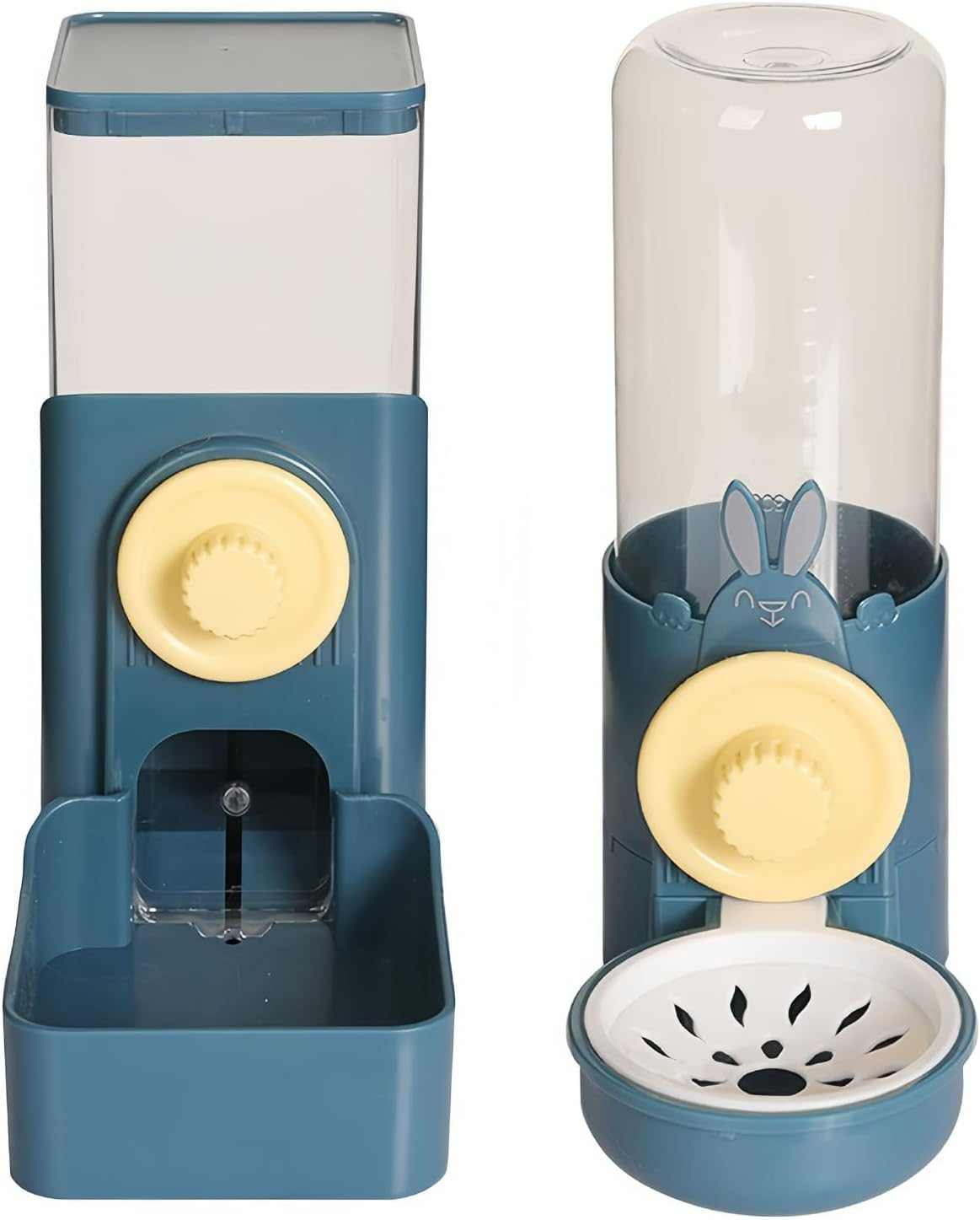 Hanging automatic food water dispenser for small pet cages with transparent design