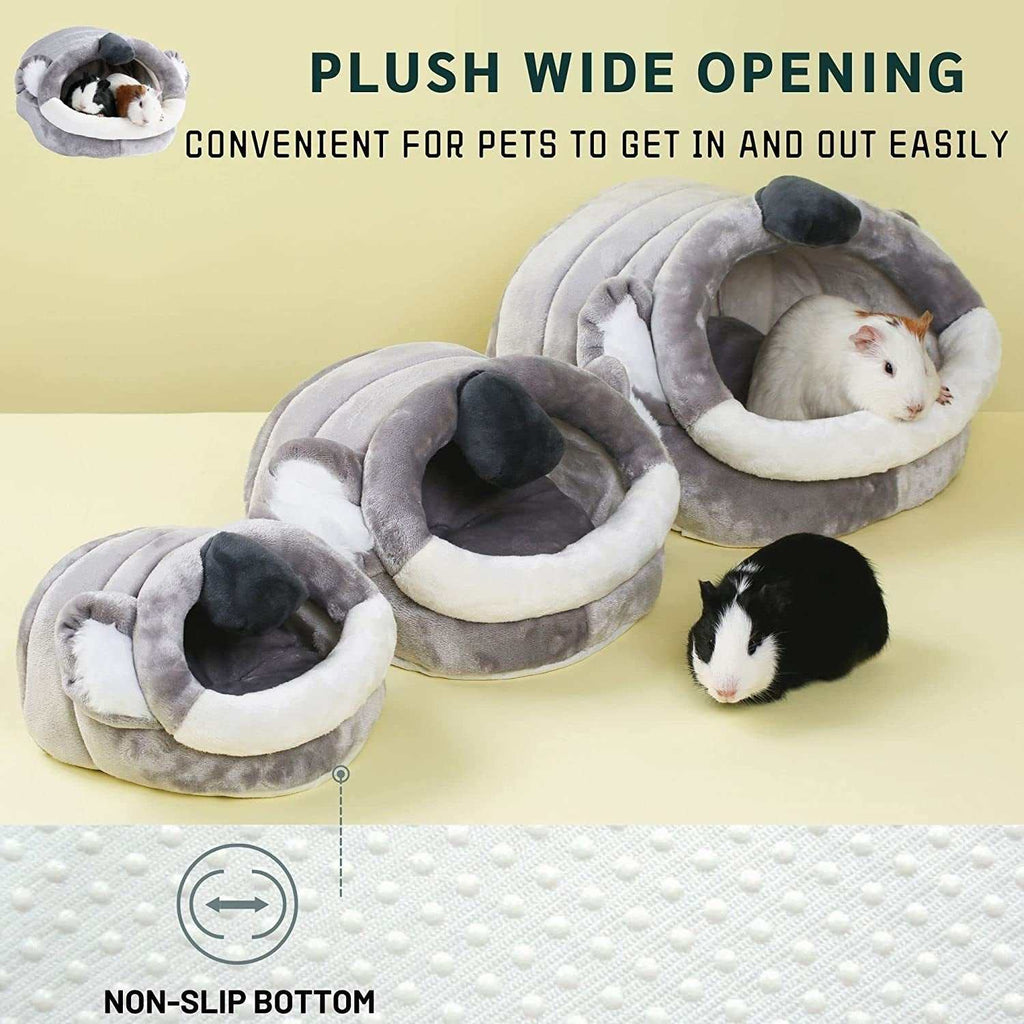 Soft small animal house cage accessory bed with removable cushion and hideout design