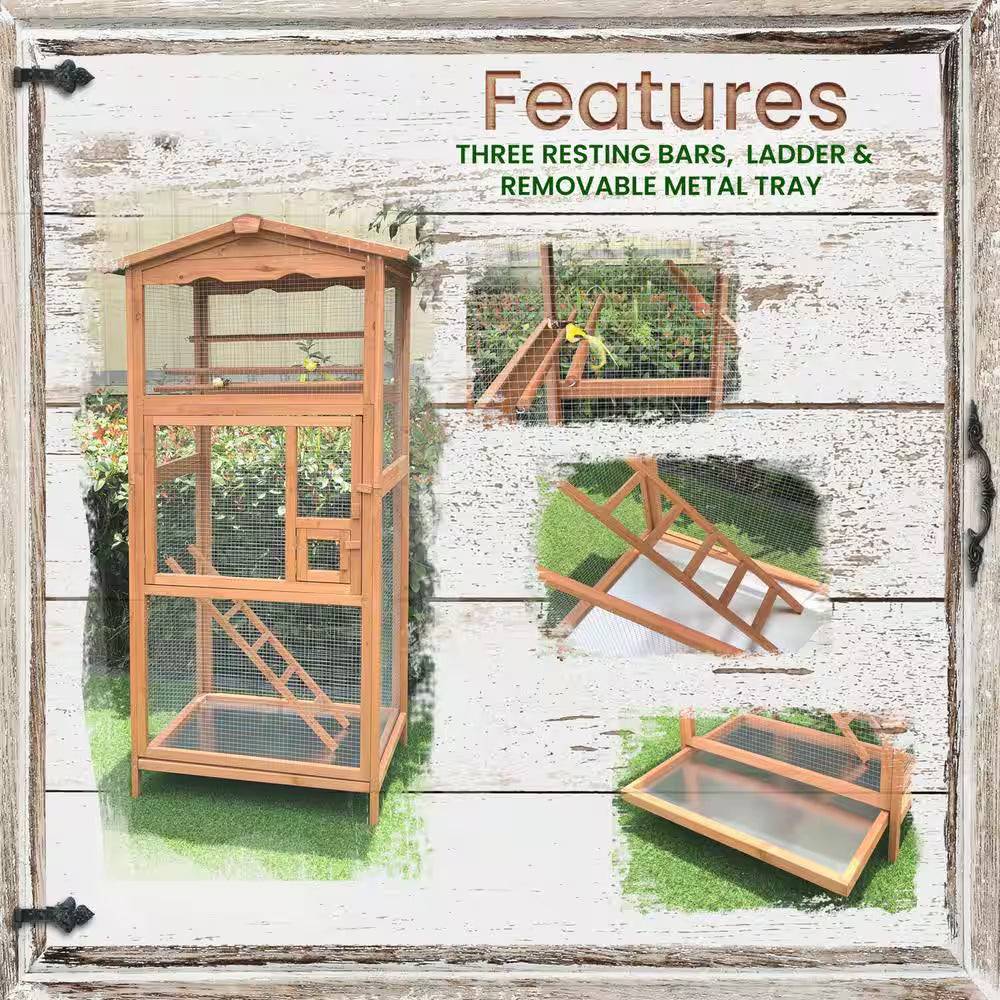 Wooden Bird Cage Outdoor for Small Birds