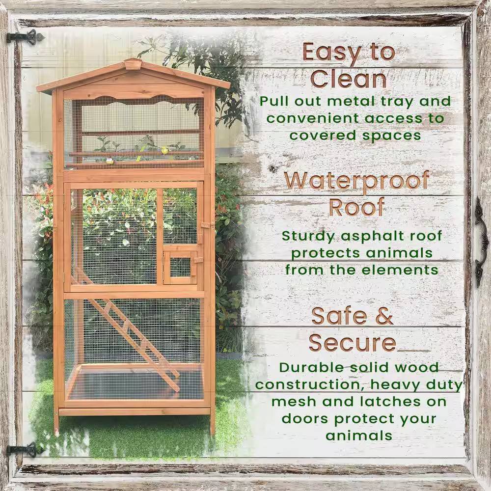Wooden Bird Cage Outdoor for Small Birds