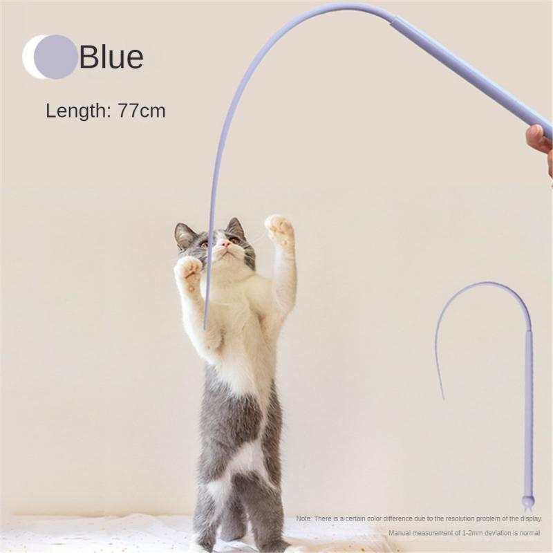 Simulated mouse tail cat toy with silicone long tail and cat head design for interactive pet play