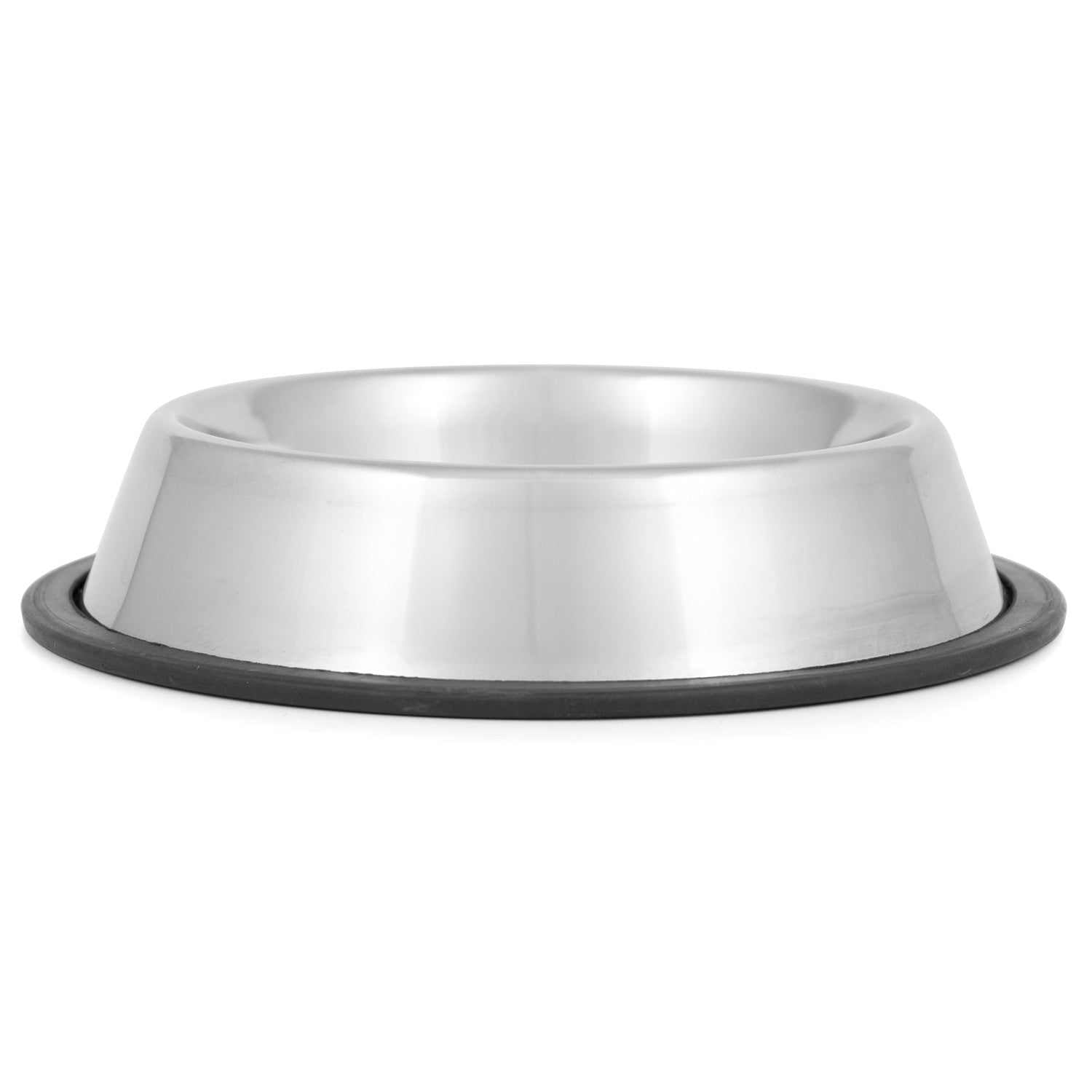 Jeffers No-Skid/No-Tip stainless steel pet bowls with rubber base preventing tipping and sliding