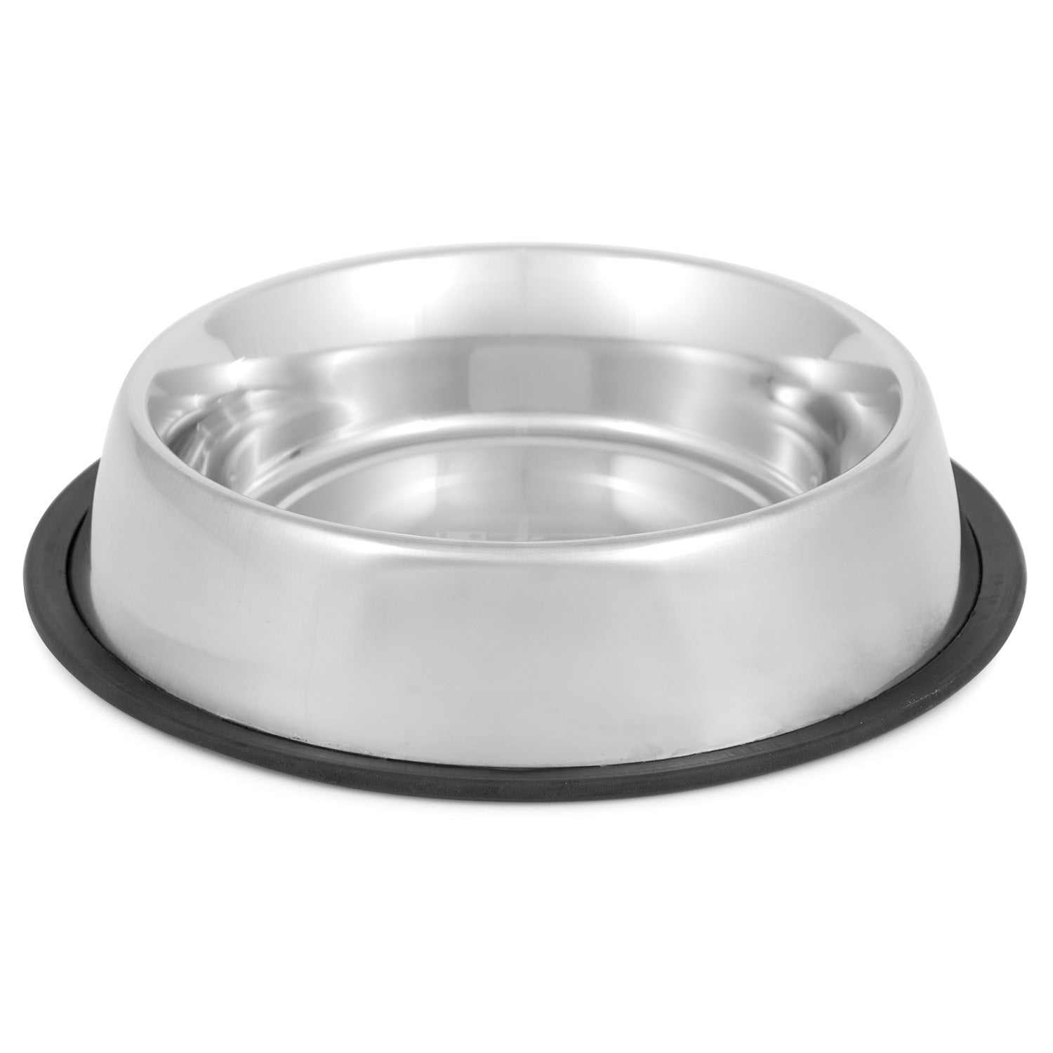 Jeffers No-Skid/No-Tip stainless steel pet bowls with rubber base preventing slips and spills