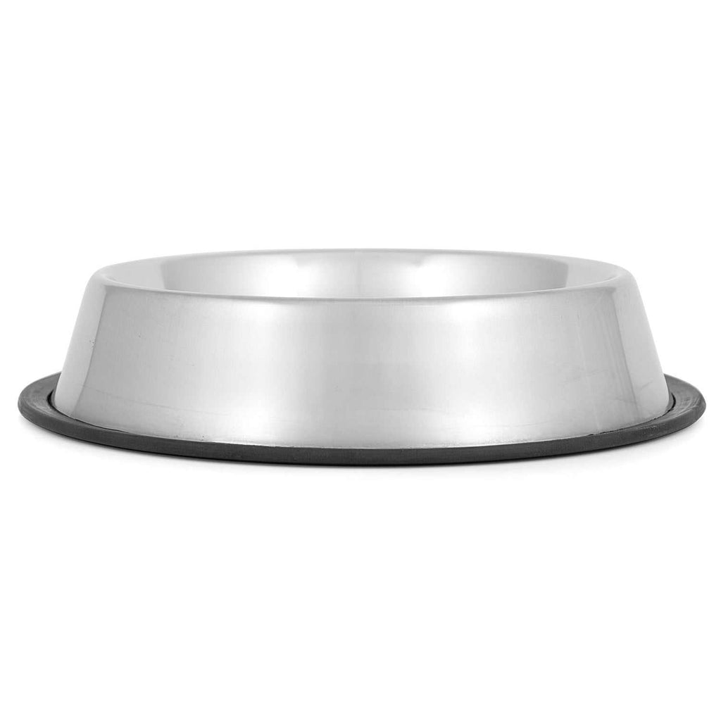 Jeffers No-Skid No-Tip stainless steel pet bowls with rubber base and durable design
