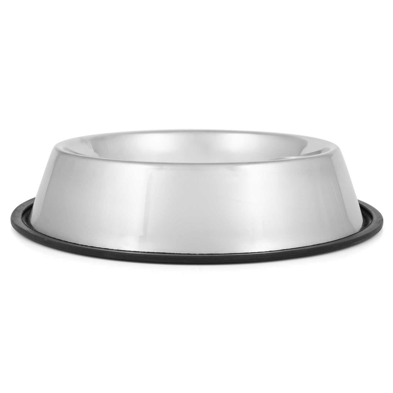 Jeffers No-Skid No-Tip stainless steel pet bowls with rubber base preventing spills and tipping
