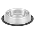 Jeffers No-Skid/No-Tip stainless steel pet bowls with rubber base preventing slips and tips
