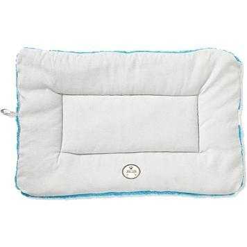 Pet Life 'Eco-Paw' reversible eco-friendly dog bed mat in beige and brown with soft fleece and recyclable polyfill filling