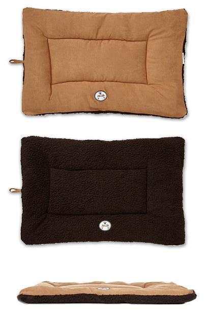 Pet Life 'Eco-Paw' reversible eco-friendly dog bed mat with fleece and polyester cotton sides, medium size, charcoal color