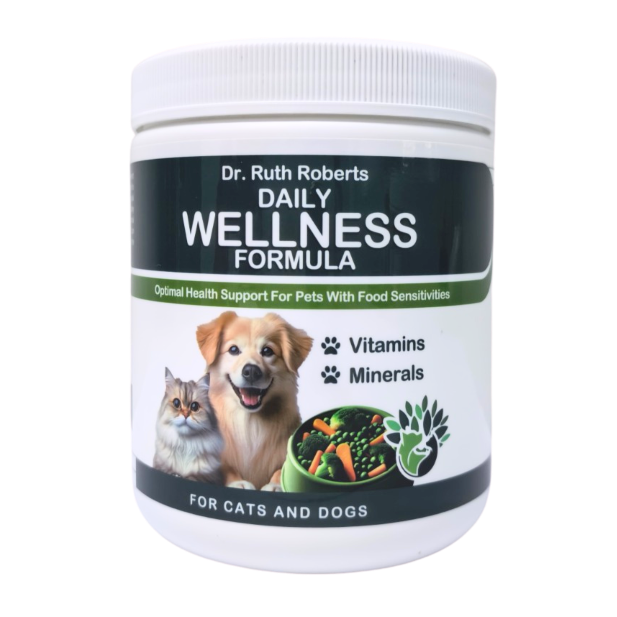 Pet's Daily Wellness Formula multivitamin powder for dogs and cats with pork and beef allergies